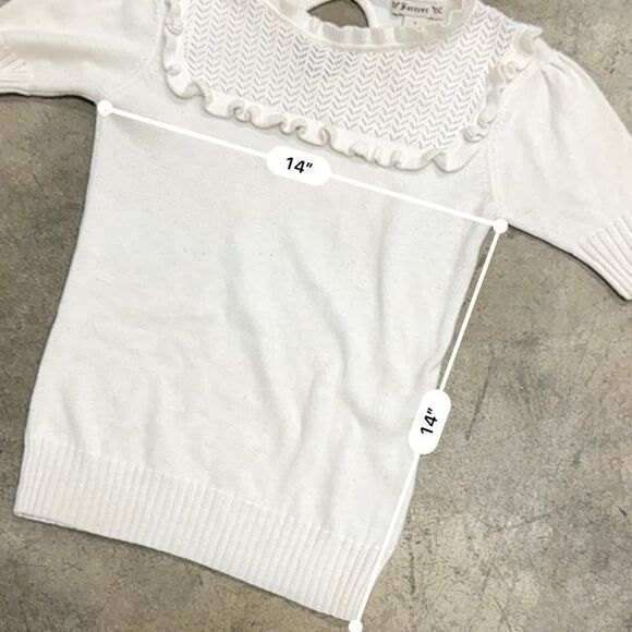 Vintage y2k coquette lace collar puff sleeve top - Picture 3 of 3